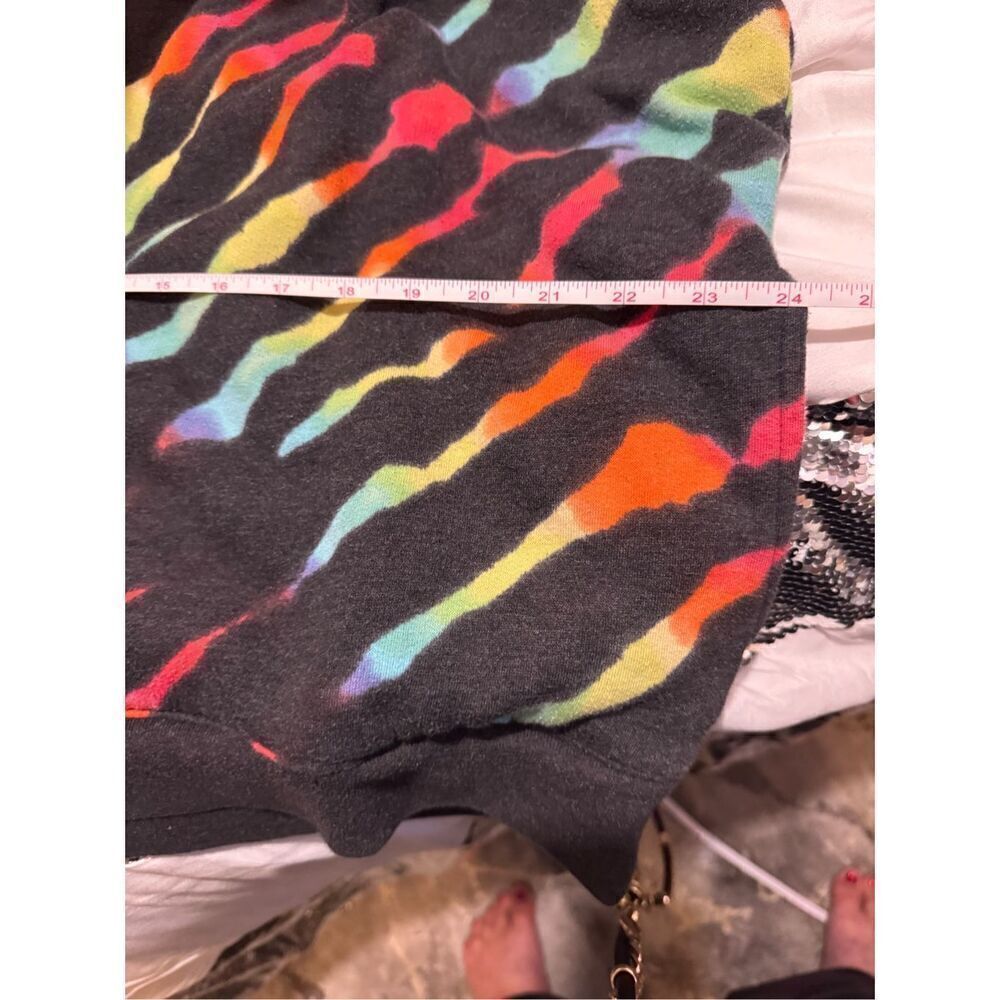 VS Pink rainbow zebra pullover cowl neck  Sherpa lined size large /L - Picture 7 of 8